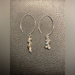 Genuine Gemstones, NWOT Labradorite, Stainless Steel, French Wire earrings